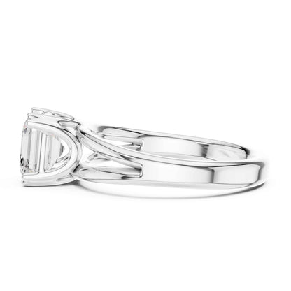 2 Carat Asscher Cut Lab Grown Diamond Split Shank Ring