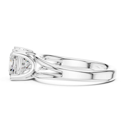 2 Carat Cushion Cut Lab Grown Diamond Split Shank Ring
