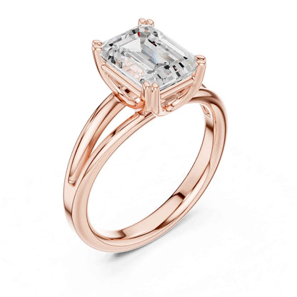 2 Carat emerald-cut diamond engagement ring