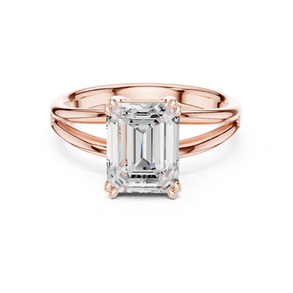 2 Carat emerald-cut diamond engagement ring
