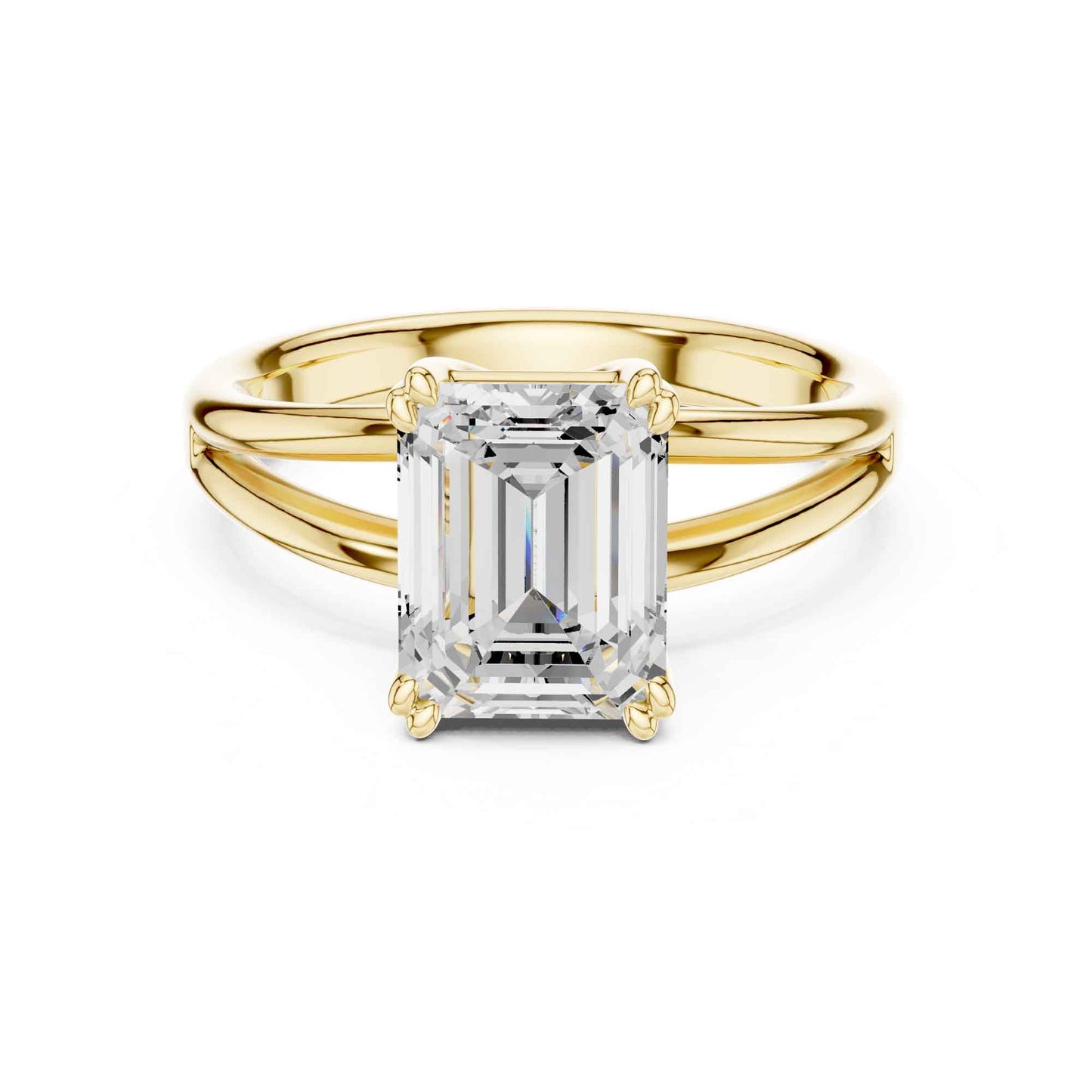 2 Carat emerald-cut diamond engagement ring