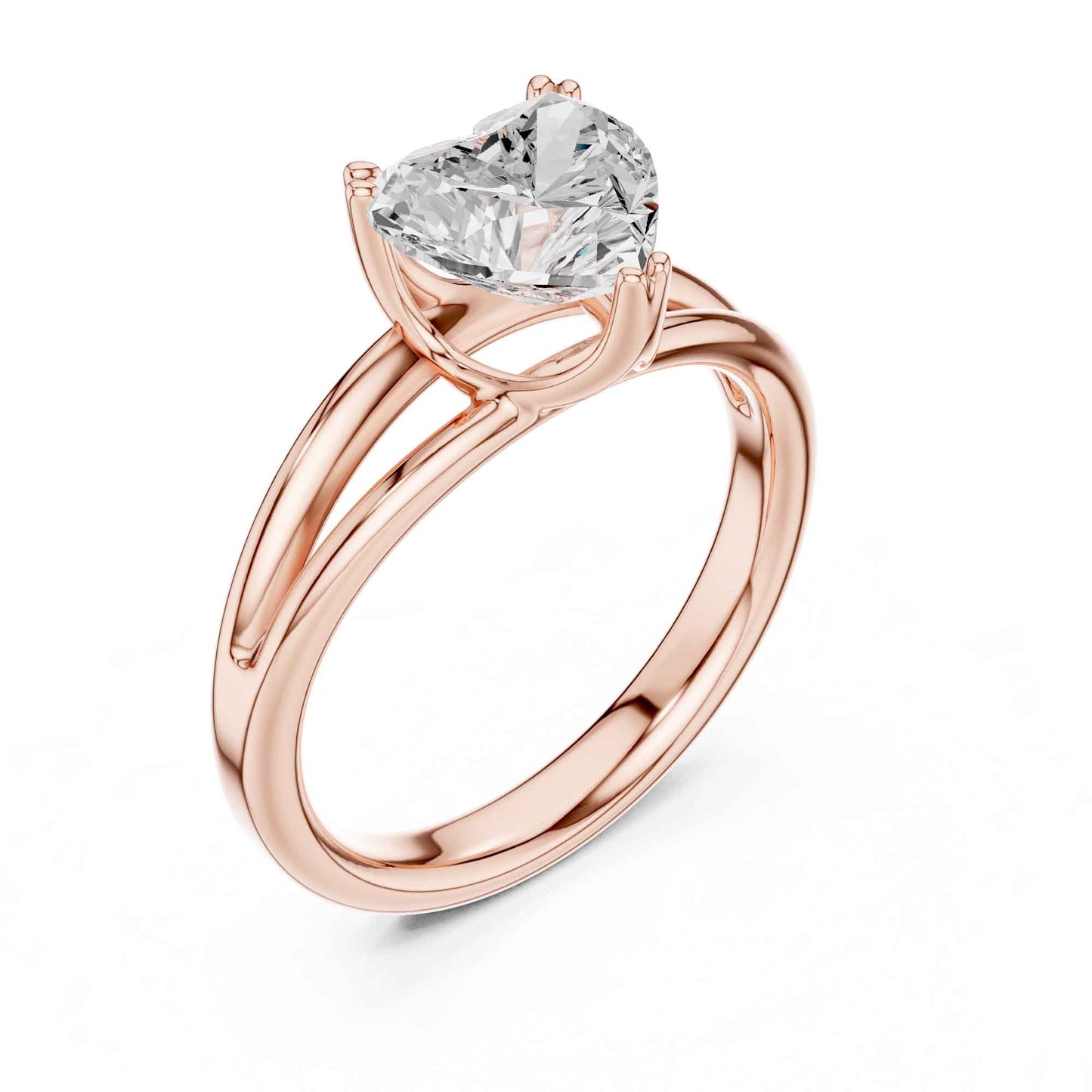 2 Carat heart-shaped diamond engagement ring