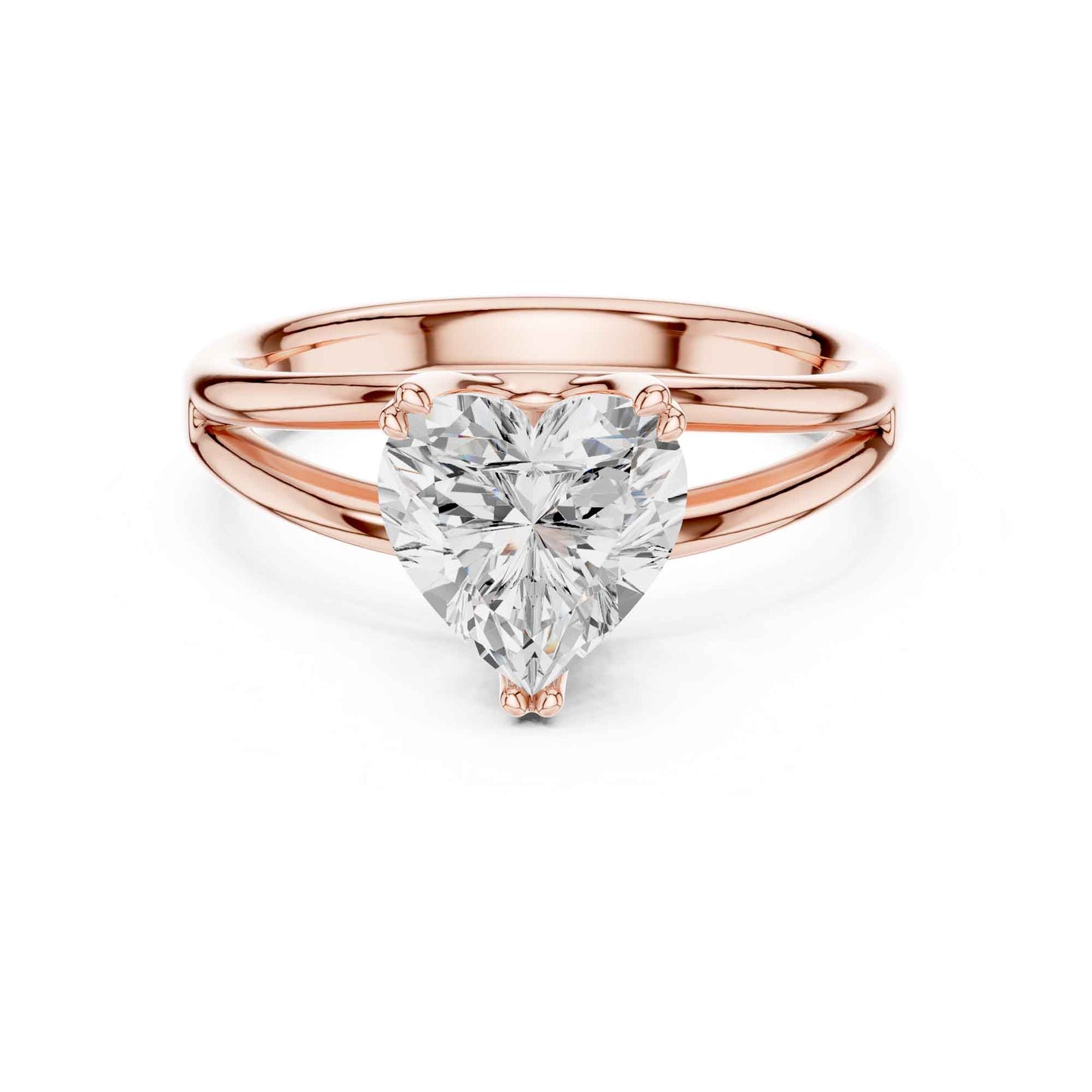2 Carat heart-shaped diamond engagement ring