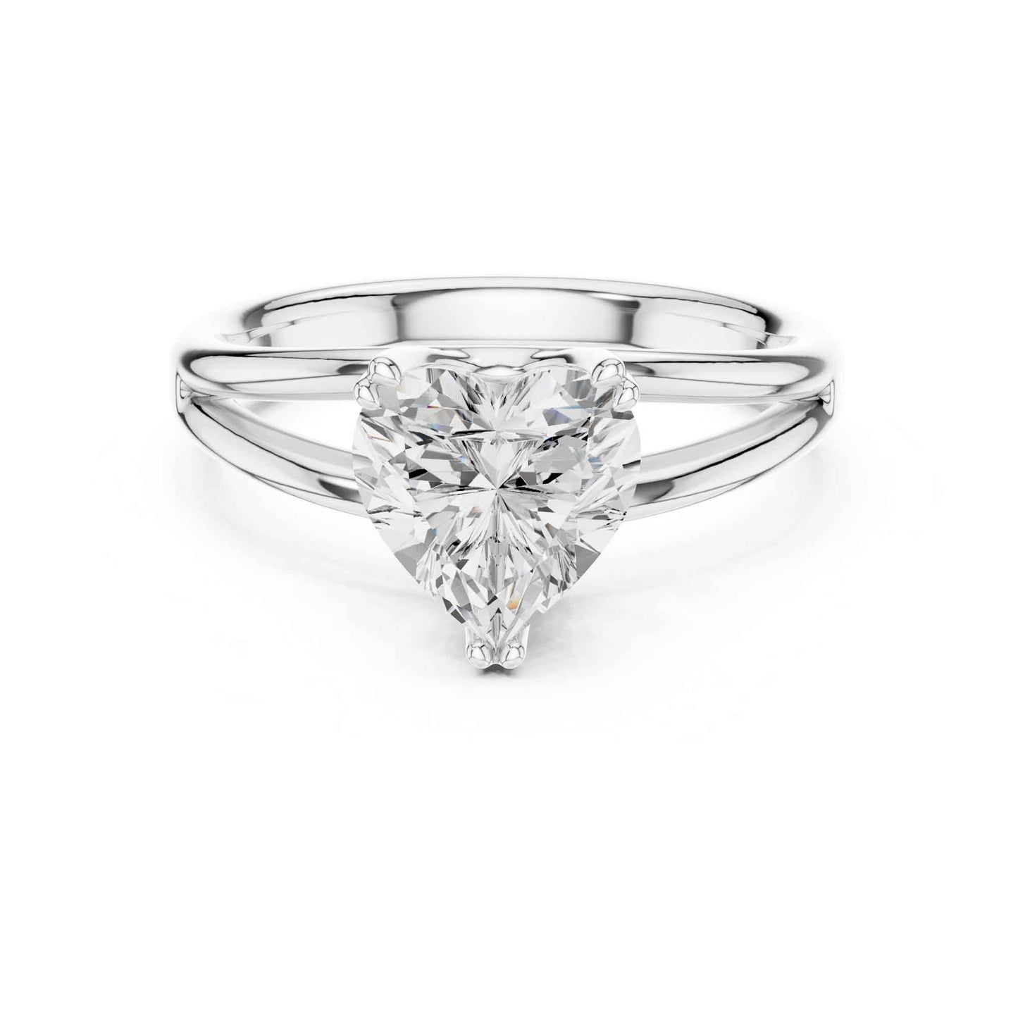 2 Carat heart-shaped diamond engagement ring