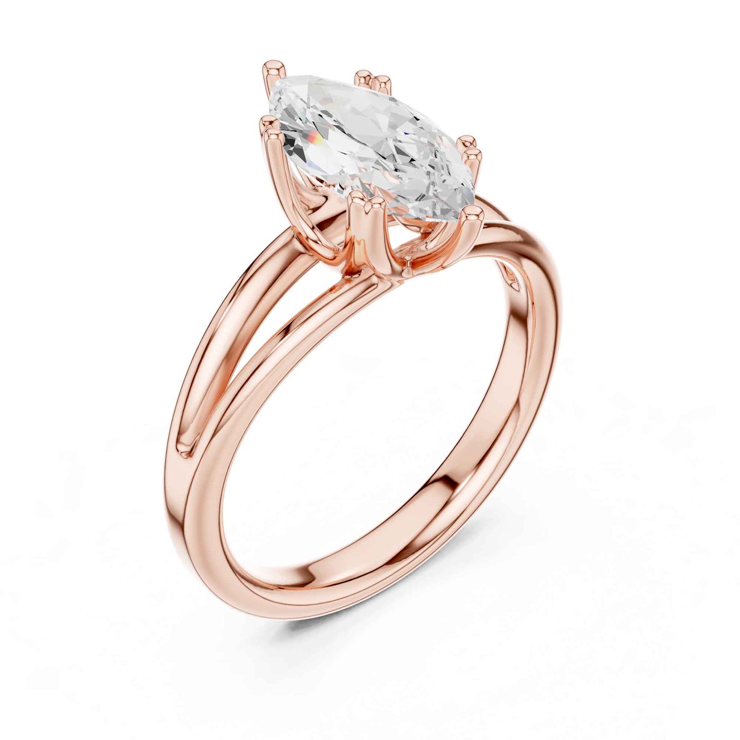 2 Carat marquise-cut diamond engagement ring