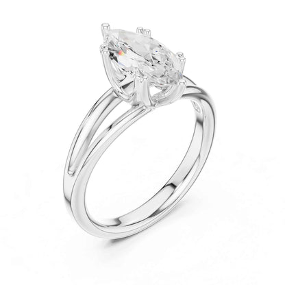 2 Carat marquise-cut diamond engagement ring