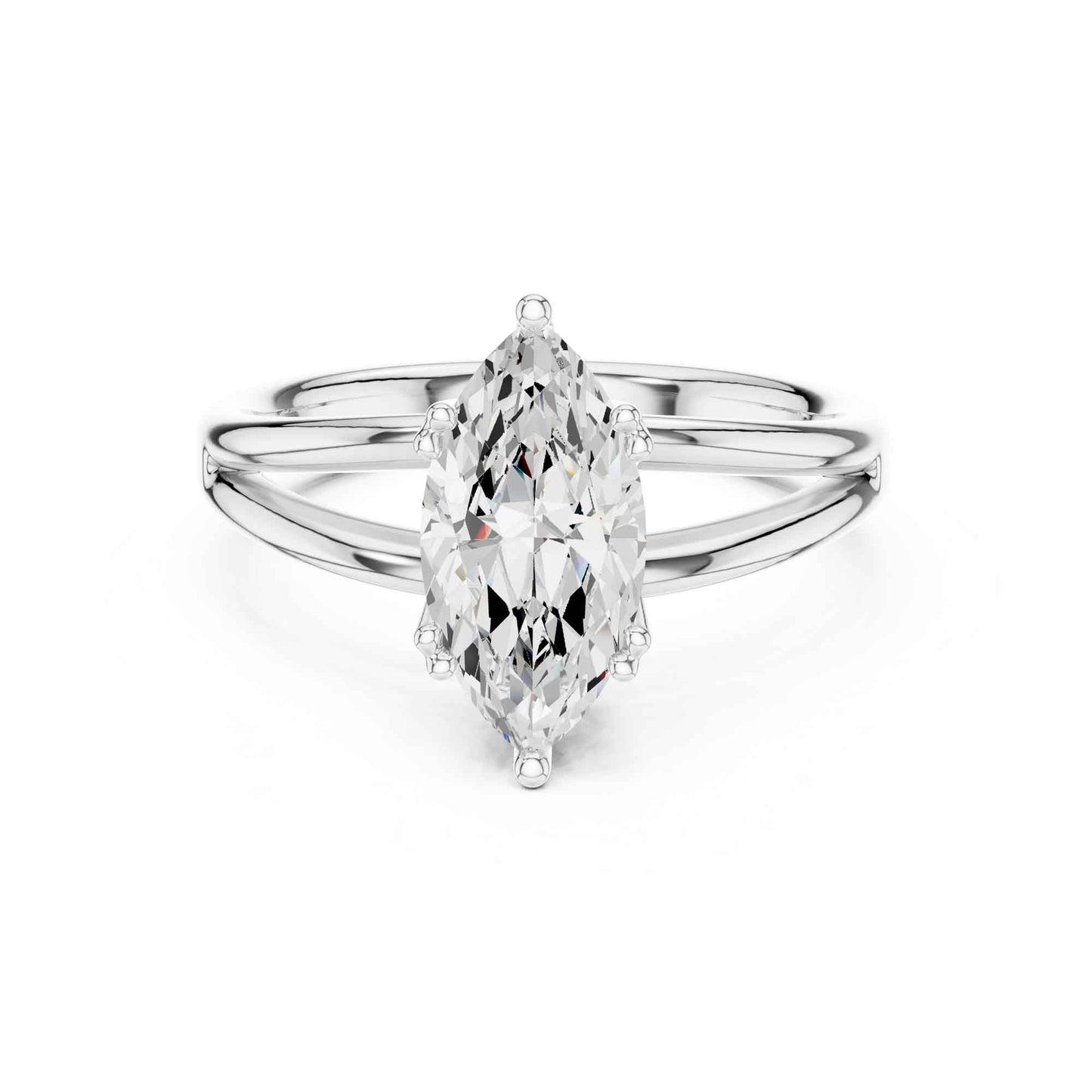 2 Carat marquise-cut diamond engagement ring