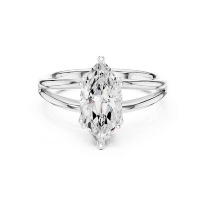 2 Carat marquise-cut diamond engagement ring