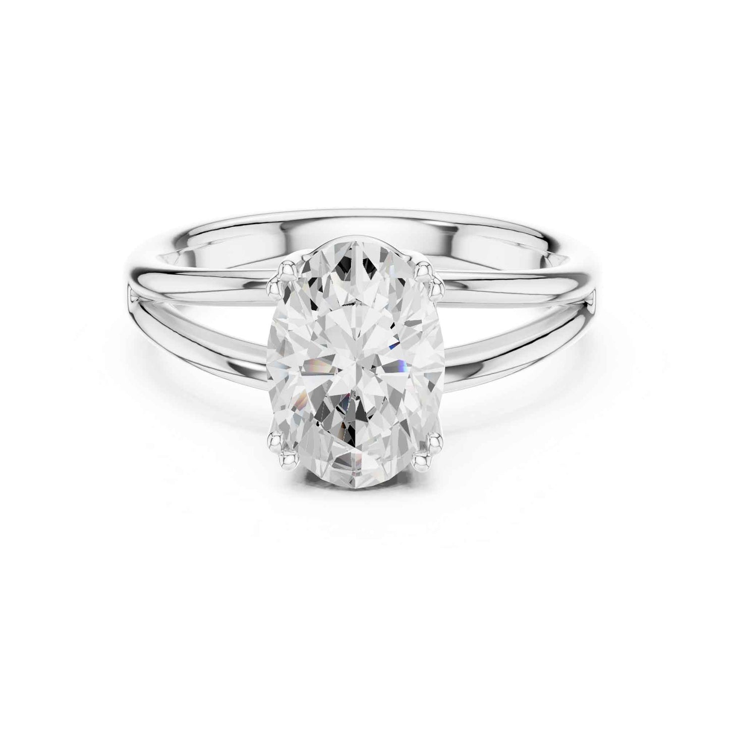 2 Carat oval-cut diamond engagement ring