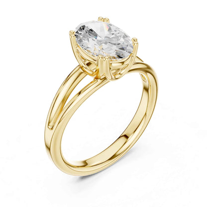 2 Carat oval-cut diamond engagement ring