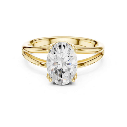 2 Carat oval-cut diamond engagement ring