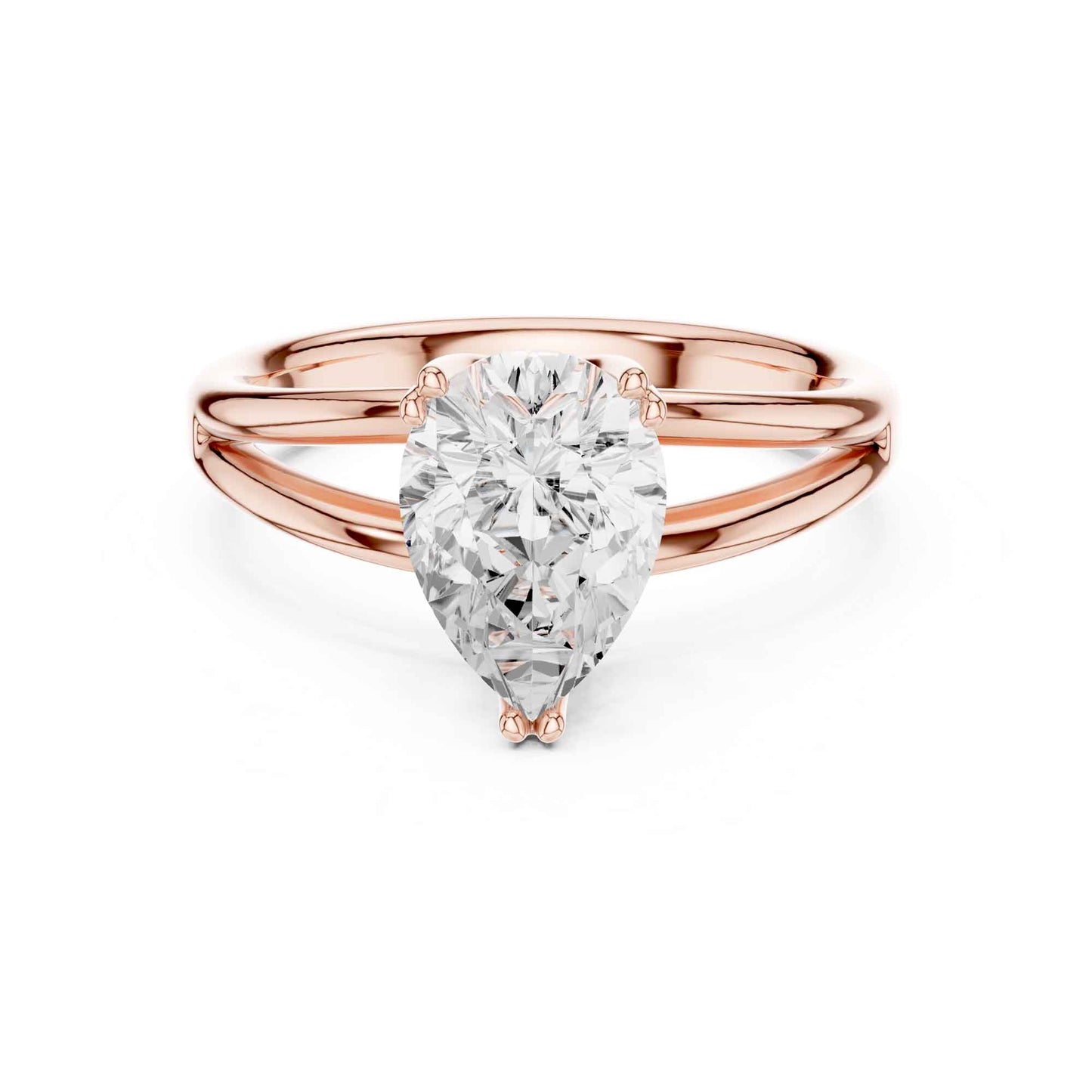2 Carat pear-cut diamond engagement ring