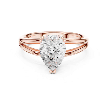 2 Carat pear-cut diamond engagement ring