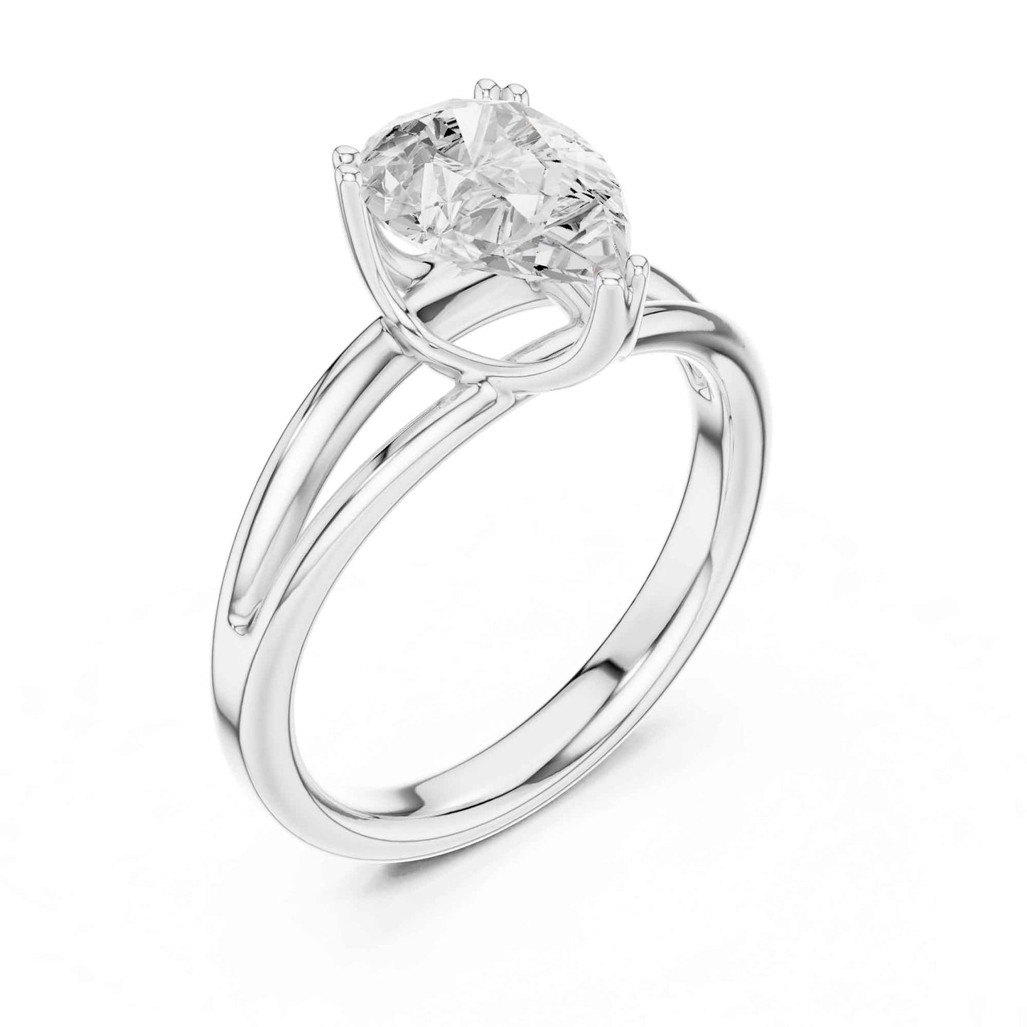 2 Carat pear-cut diamond engagement ring