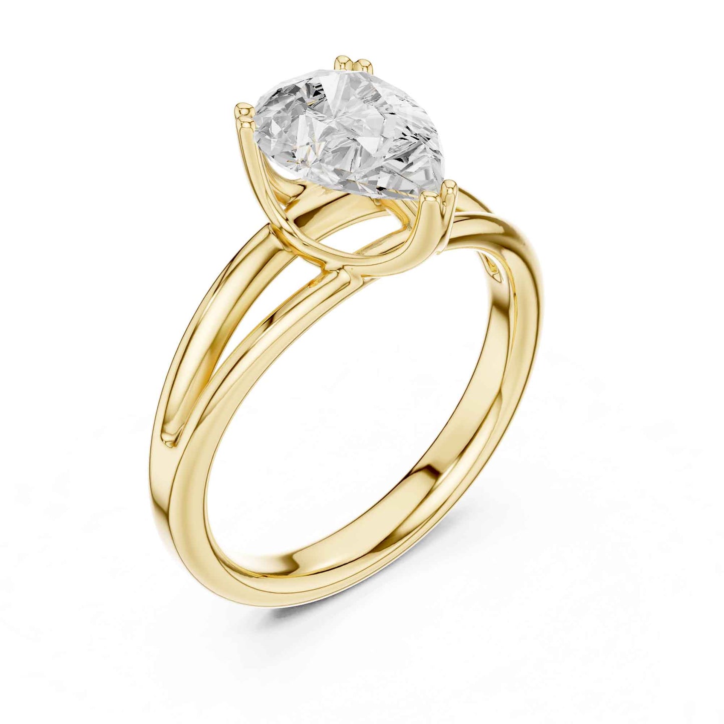 2 Carat pear-cut diamond engagement ring