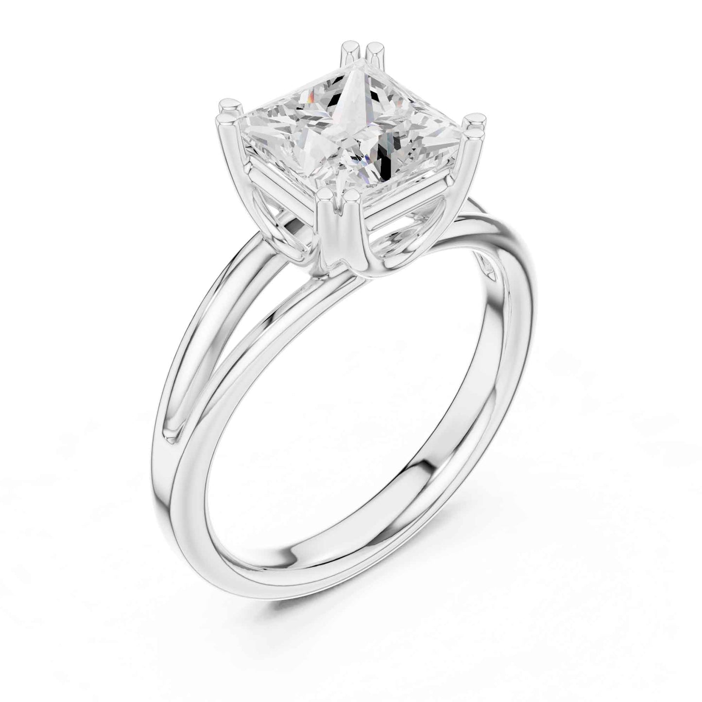 2 Carat princess cut diamond engagement ring