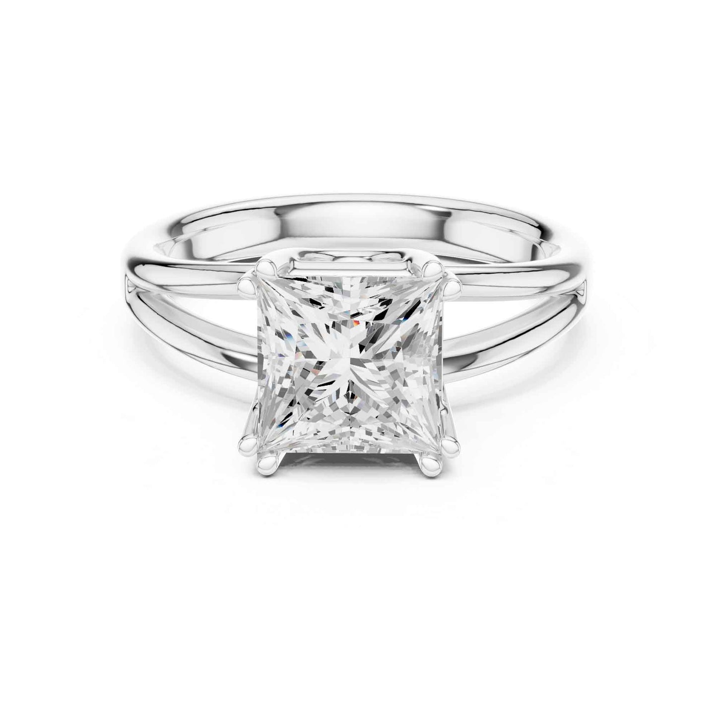 2 Carat princess cut diamond engagement ring