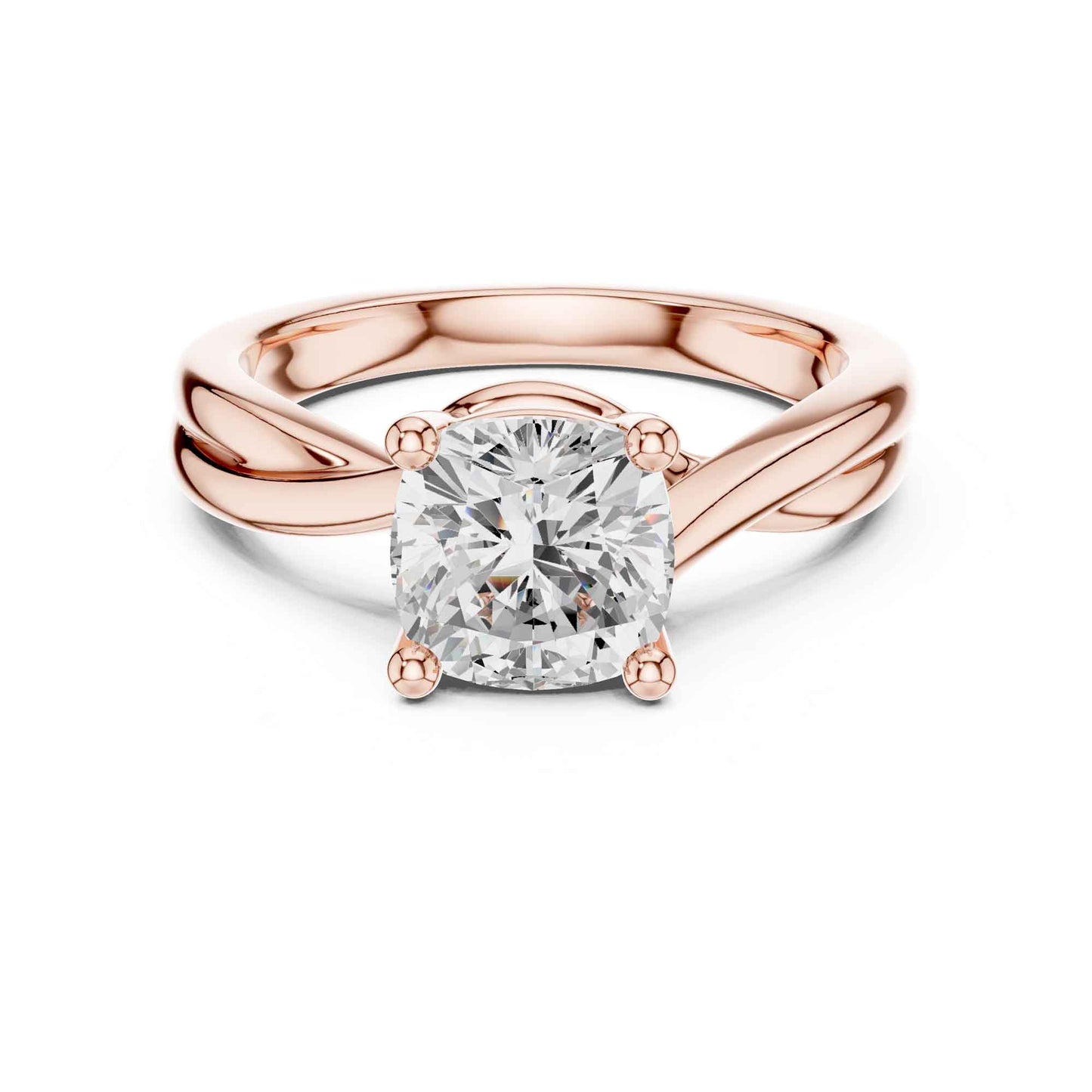 2 Carat Elegant Cushion Solitaire Engagement Ring Setting