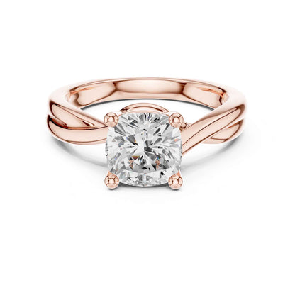 2 Carat Elegant Cushion Solitaire Engagement Ring Setting