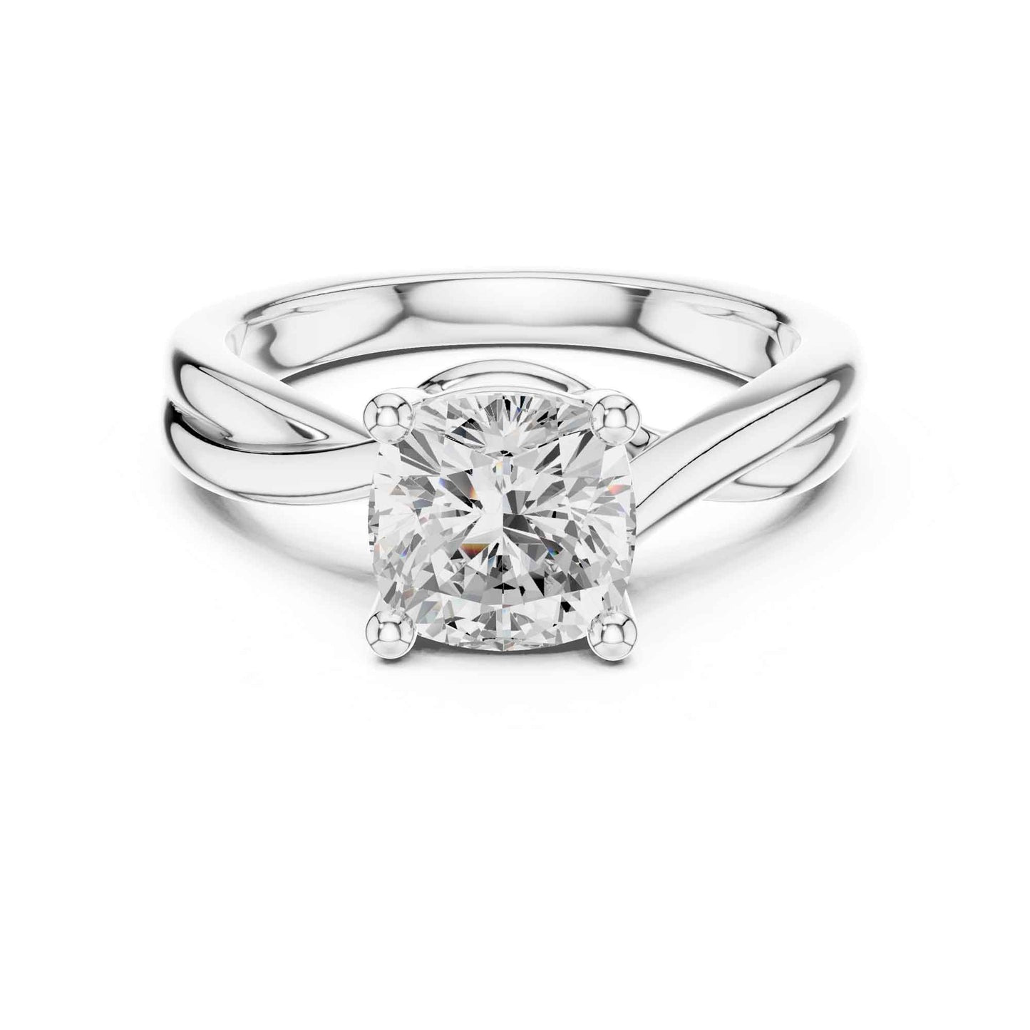 2 Carat Elegant Cushion Solitaire Engagement Ring Setting