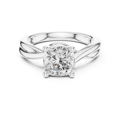 2 Carat Elegant Cushion Solitaire Engagement Ring Setting