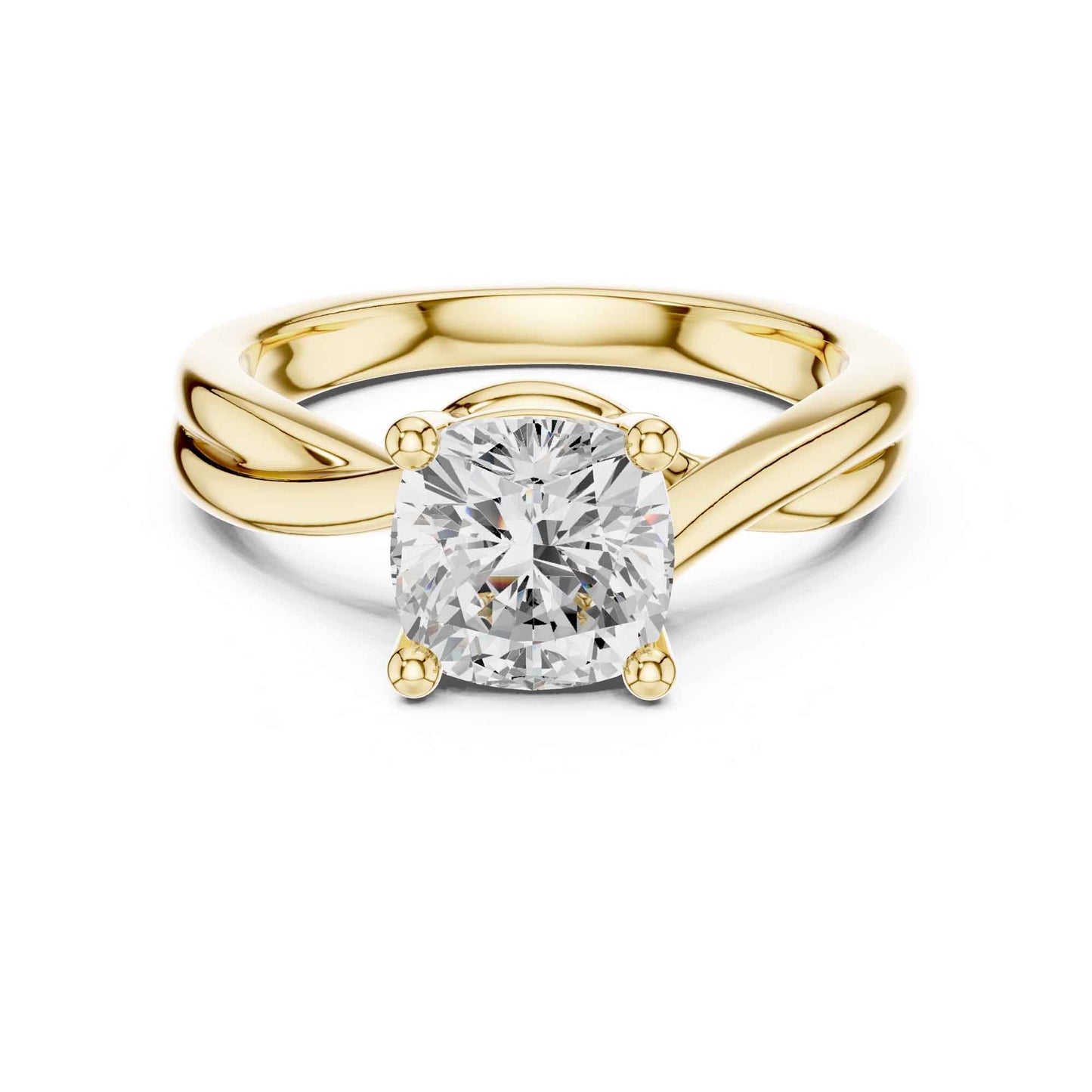 2 Carat Elegant Cushion Solitaire Engagement Ring Setting