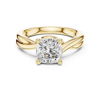 2 Carat Elegant Cushion Solitaire Engagement Ring Setting