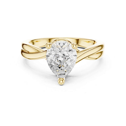 2 Carat Elegant Pear Cut Lab Grown Diamond Engagement Ring