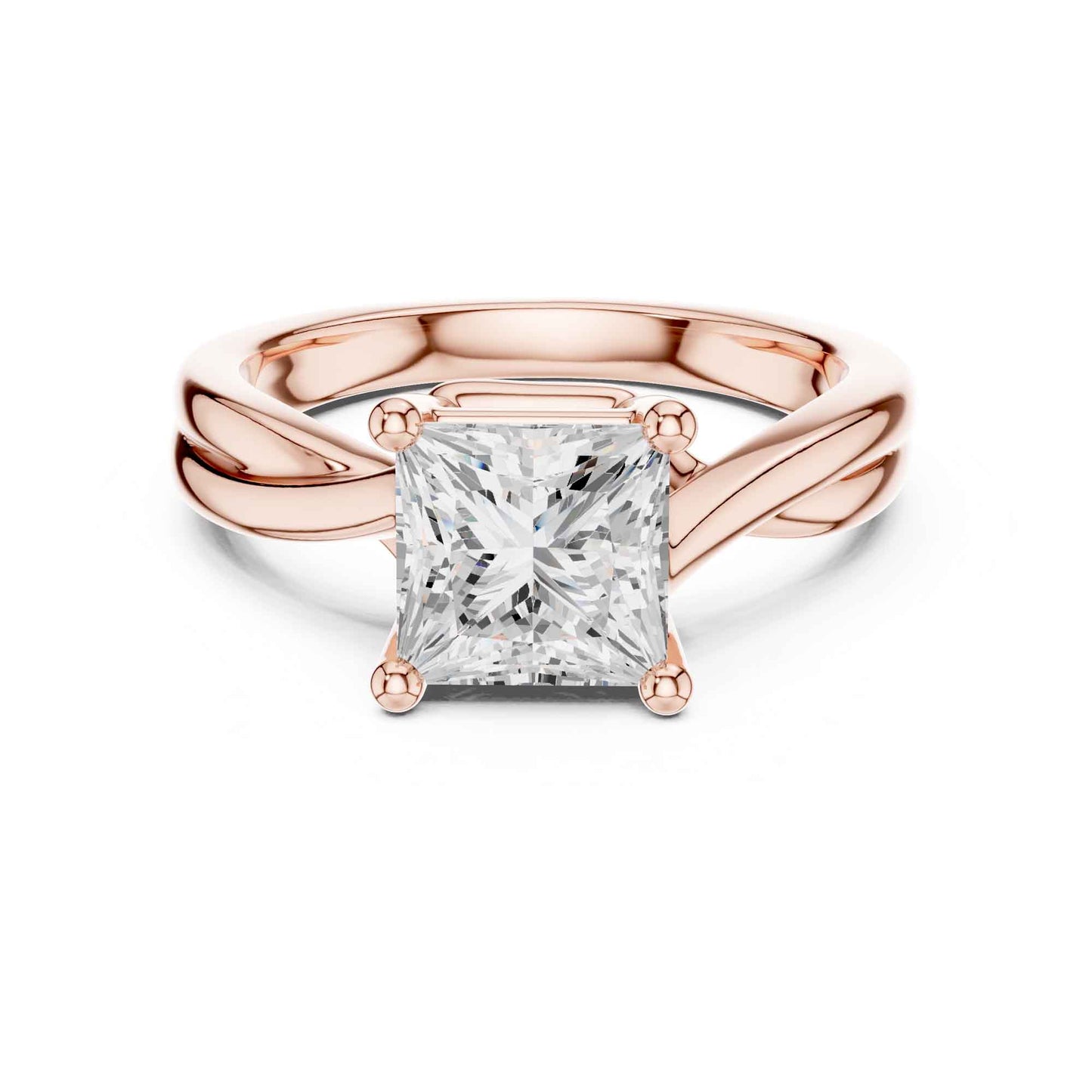 2 Carat Timeless Princess Cut Lab Grown Diamond Engagement Ring