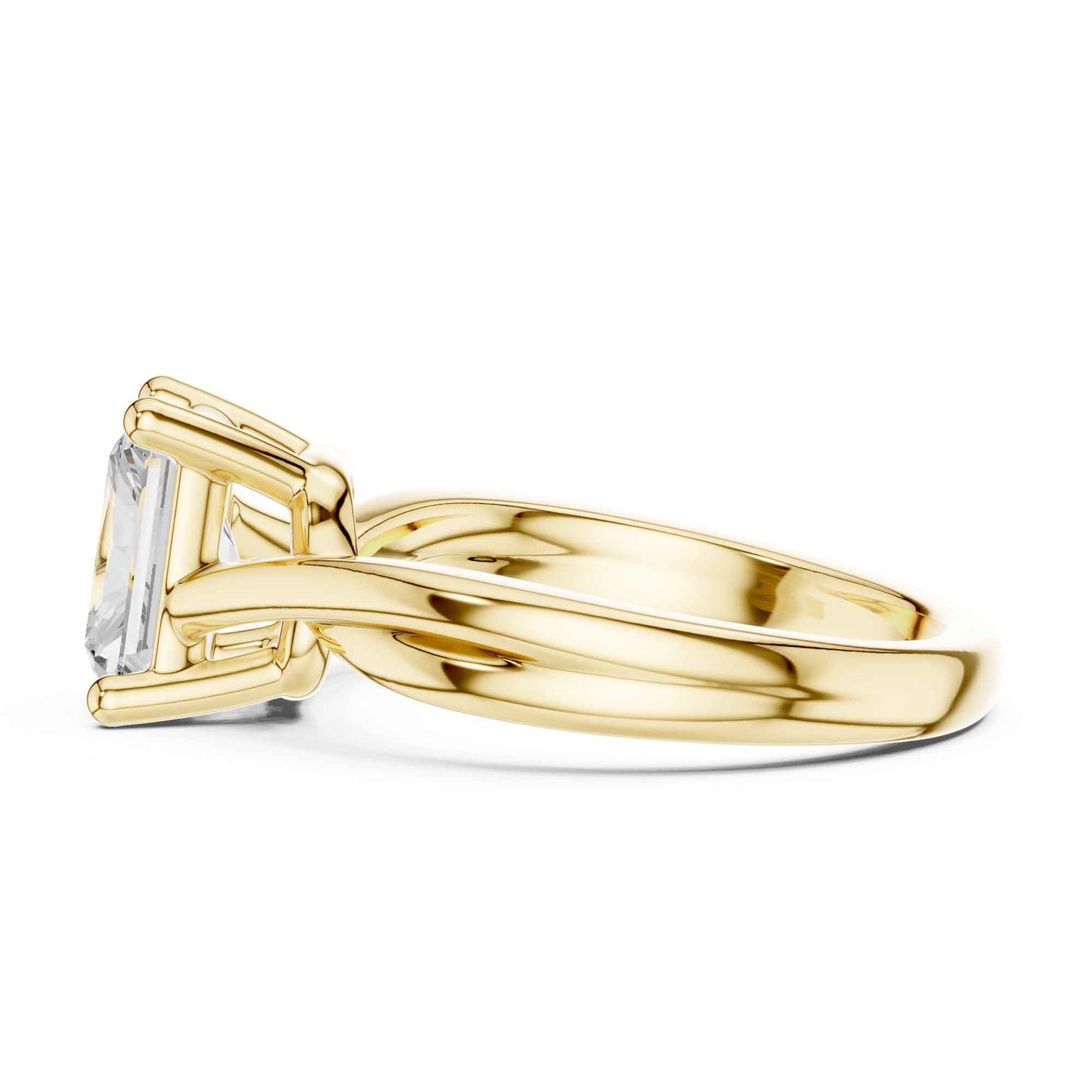 2 Carat Statement Emerald Shape Diamond Ring with Elegant Band Design