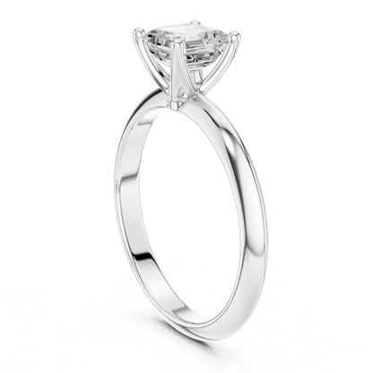 1 Carat Asscher Cut Lab Grown Diamond Solitaire Engagement Ring