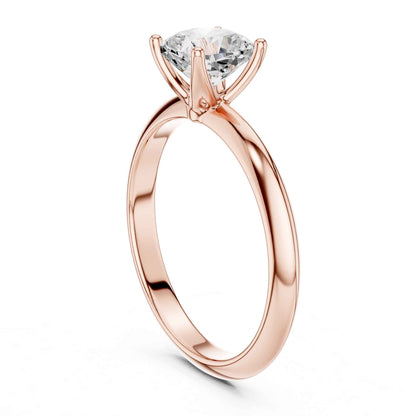 1 Carat Cushion Cut Lab Grown Diamond Solitaire Engagement Ring