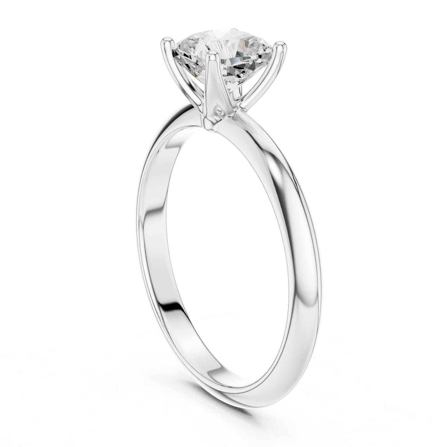 1 Carat Cushion Cut Lab Grown Diamond Solitaire Engagement Ring