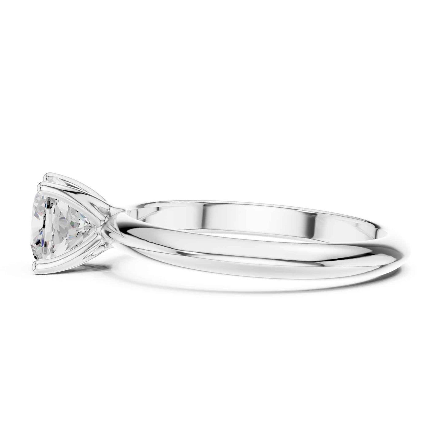 1 Carat Cushion Cut Lab Grown Diamond Solitaire Engagement Ring