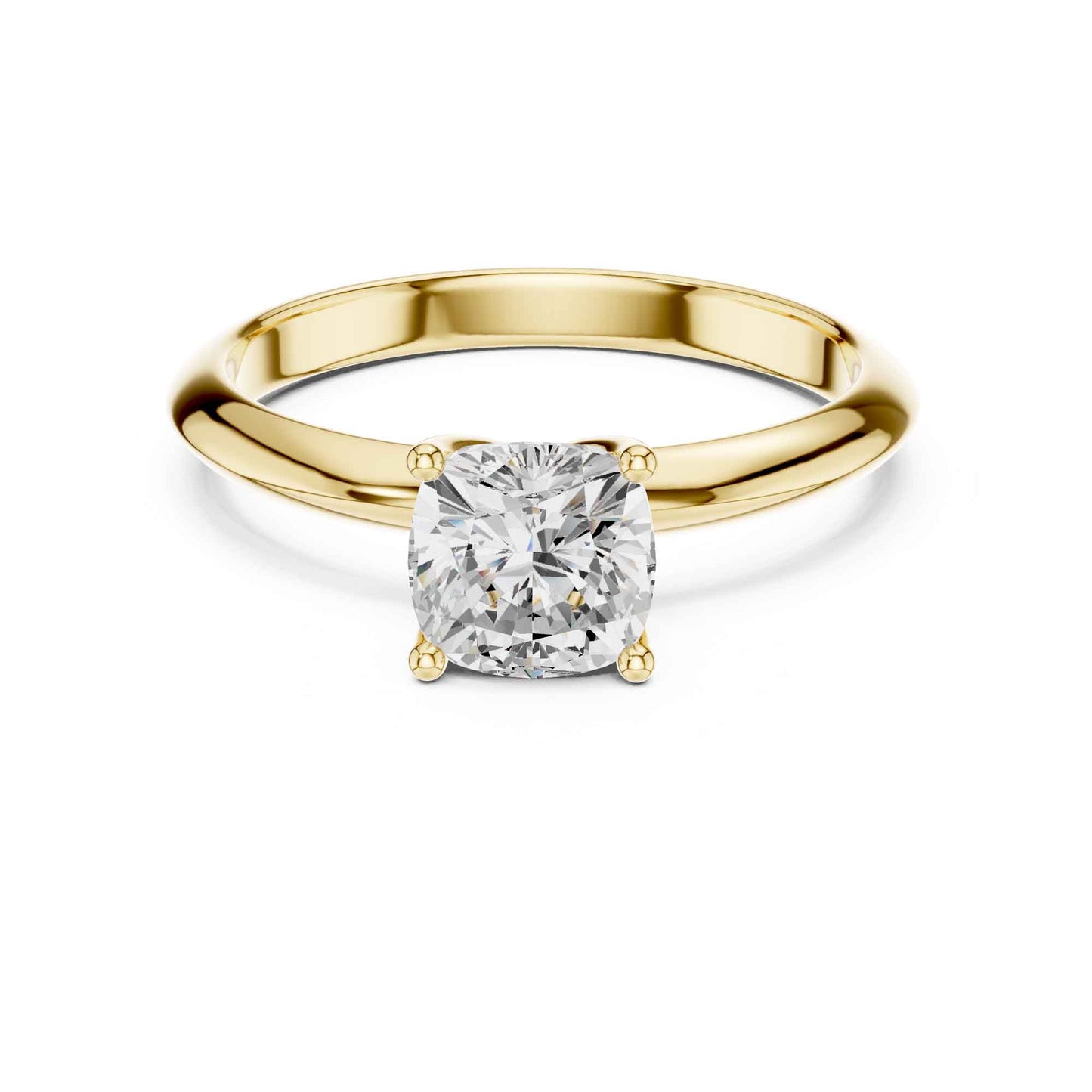 1 Carat Cushion Cut Lab Grown Diamond Solitaire Engagement Ring