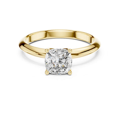 1 Carat Cushion Cut Lab Grown Diamond Solitaire Engagement Ring
