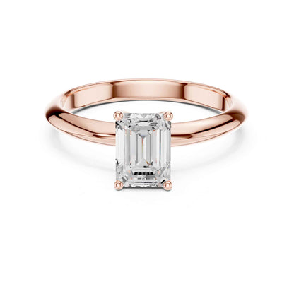1 Carat Emerald Cut Lab Grown Diamond Solitaire Engagement Ring