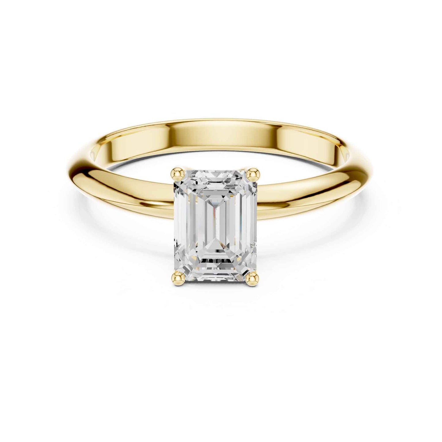 1 Carat Emerald Cut Lab Grown Diamond Solitaire Engagement Ring
