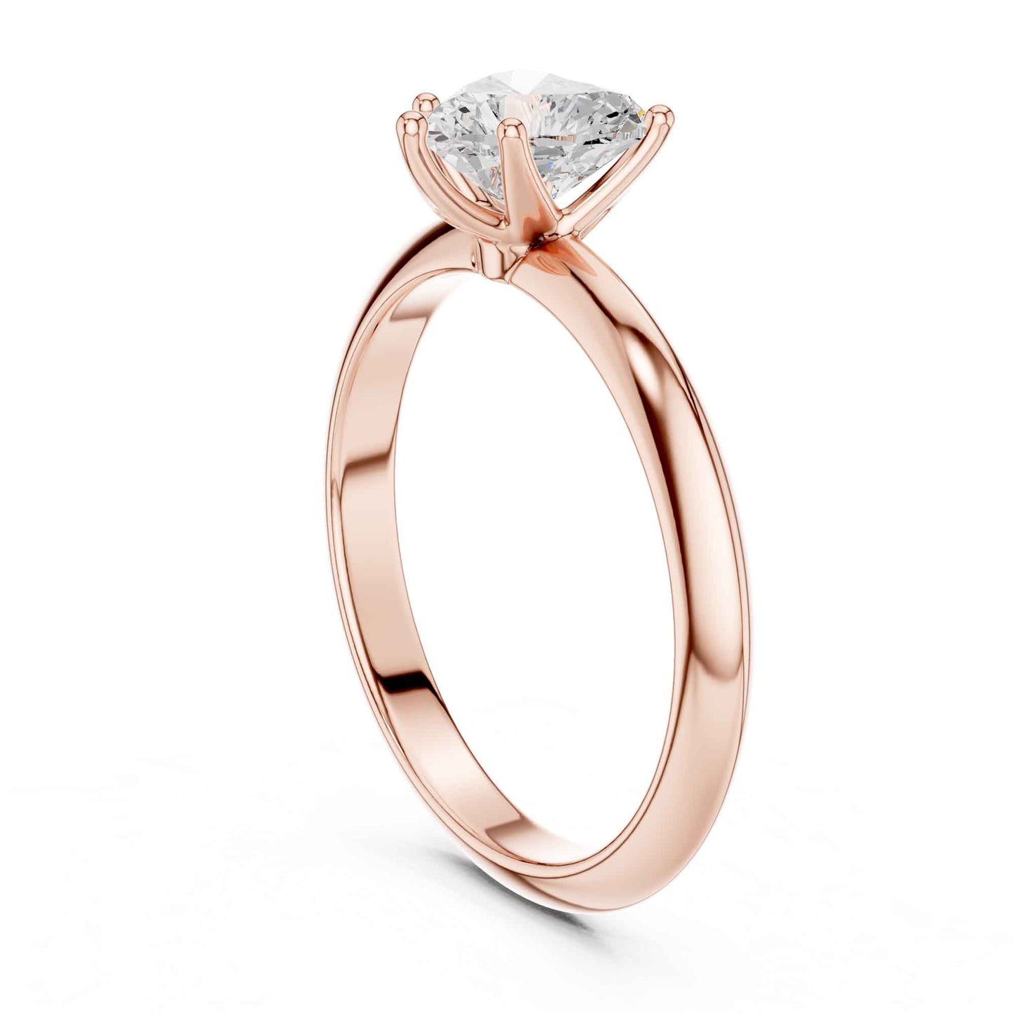 1 Carat Heart Shape Lab Grown Diamond Solitaire Engagement Ring