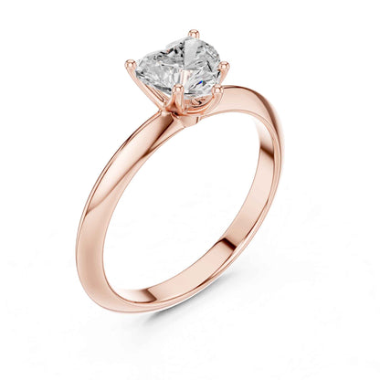 1 Carat Heart Shape Lab Grown Diamond Solitaire Engagement Ring