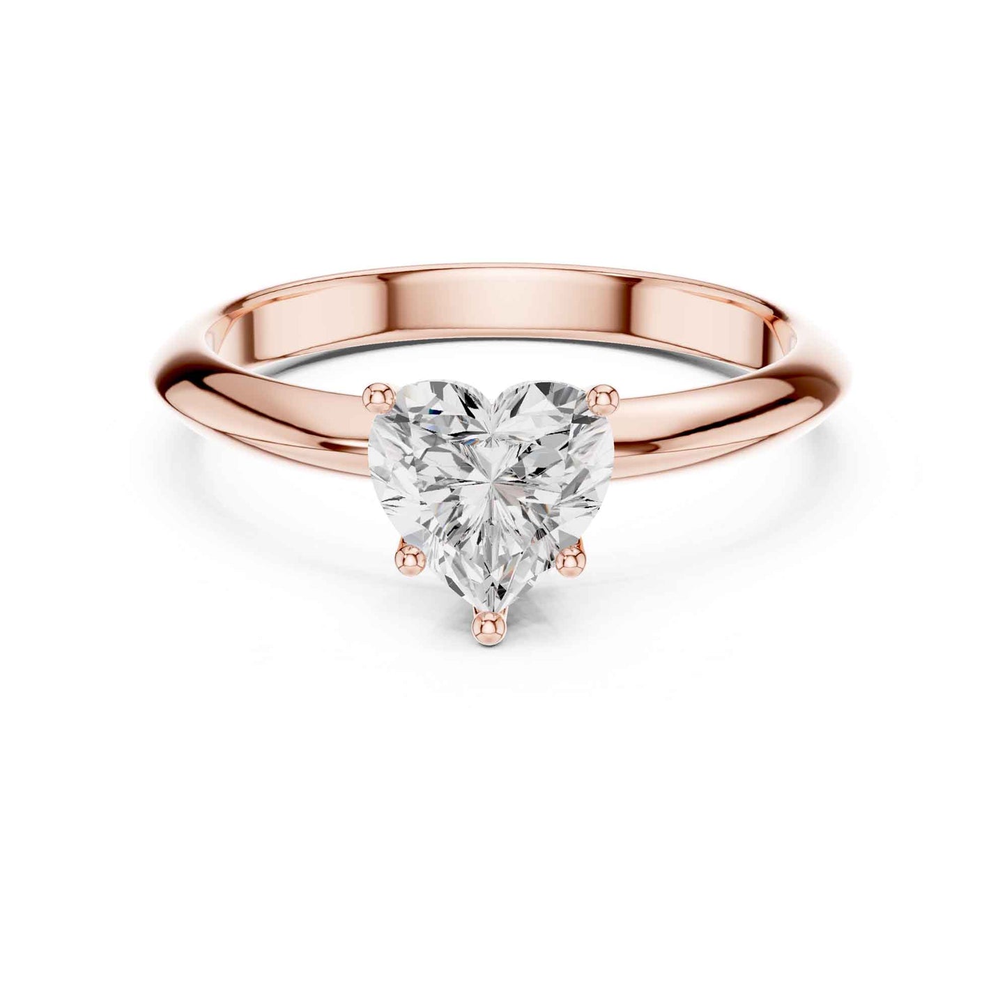 1 Carat Heart Shape Lab Grown Diamond Solitaire Engagement Ring