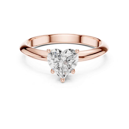 1 Carat Heart Shape Lab Grown Diamond Solitaire Engagement Ring