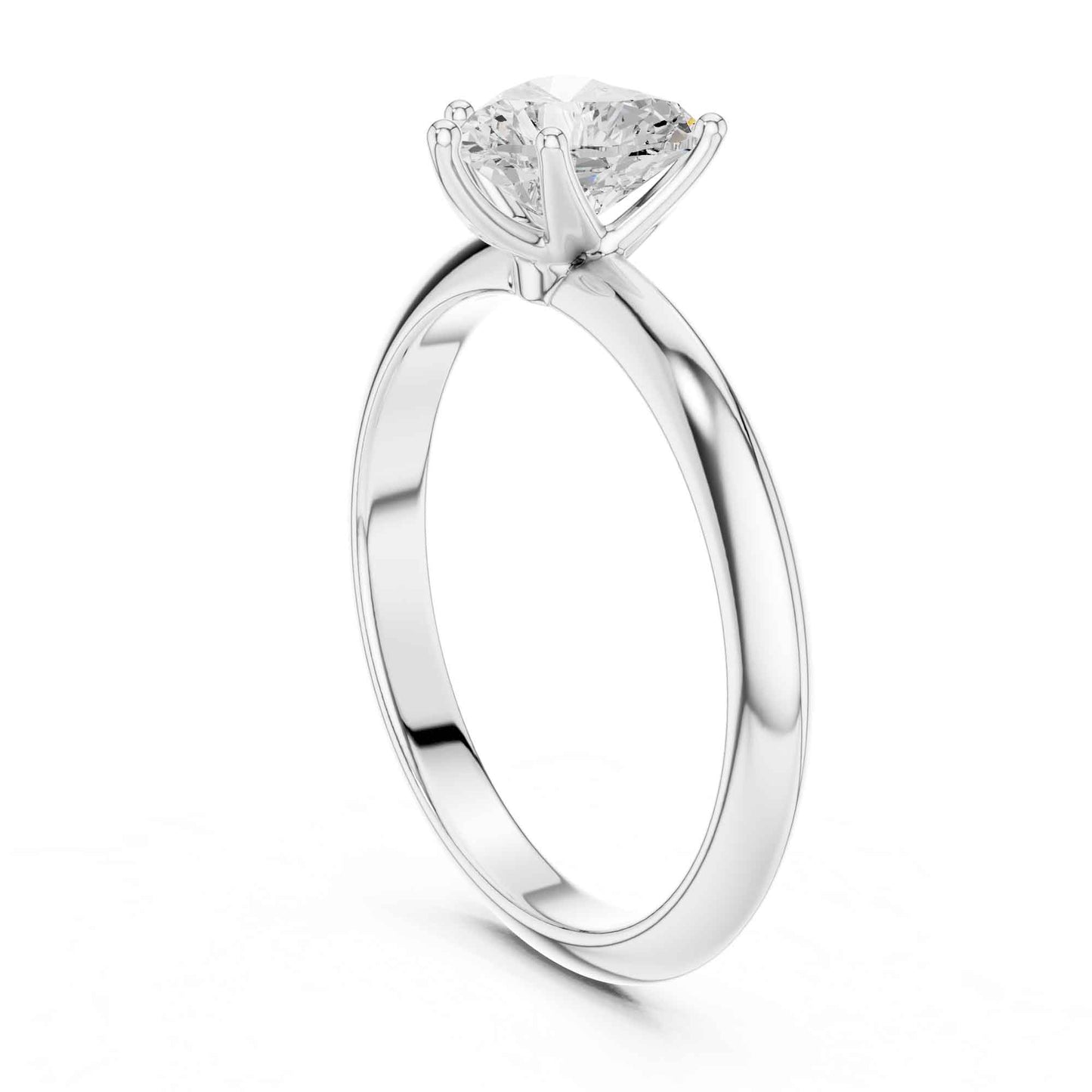 1 Carat Heart Shape Lab Grown Diamond Solitaire Engagement Ring