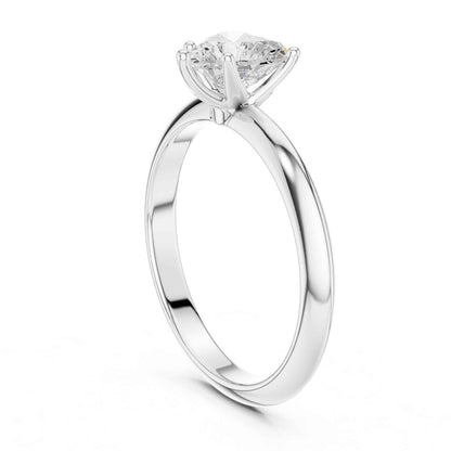 1 Carat Heart Shape Lab Grown Diamond Solitaire Engagement Ring