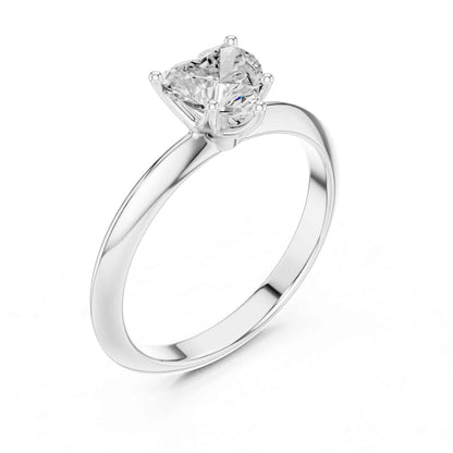 1 Carat Heart Shape Lab Grown Diamond Solitaire Engagement Ring