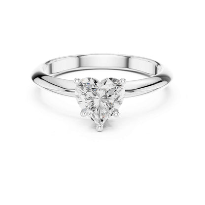 1 Carat Heart Shape Lab Grown Diamond Solitaire Engagement Ring