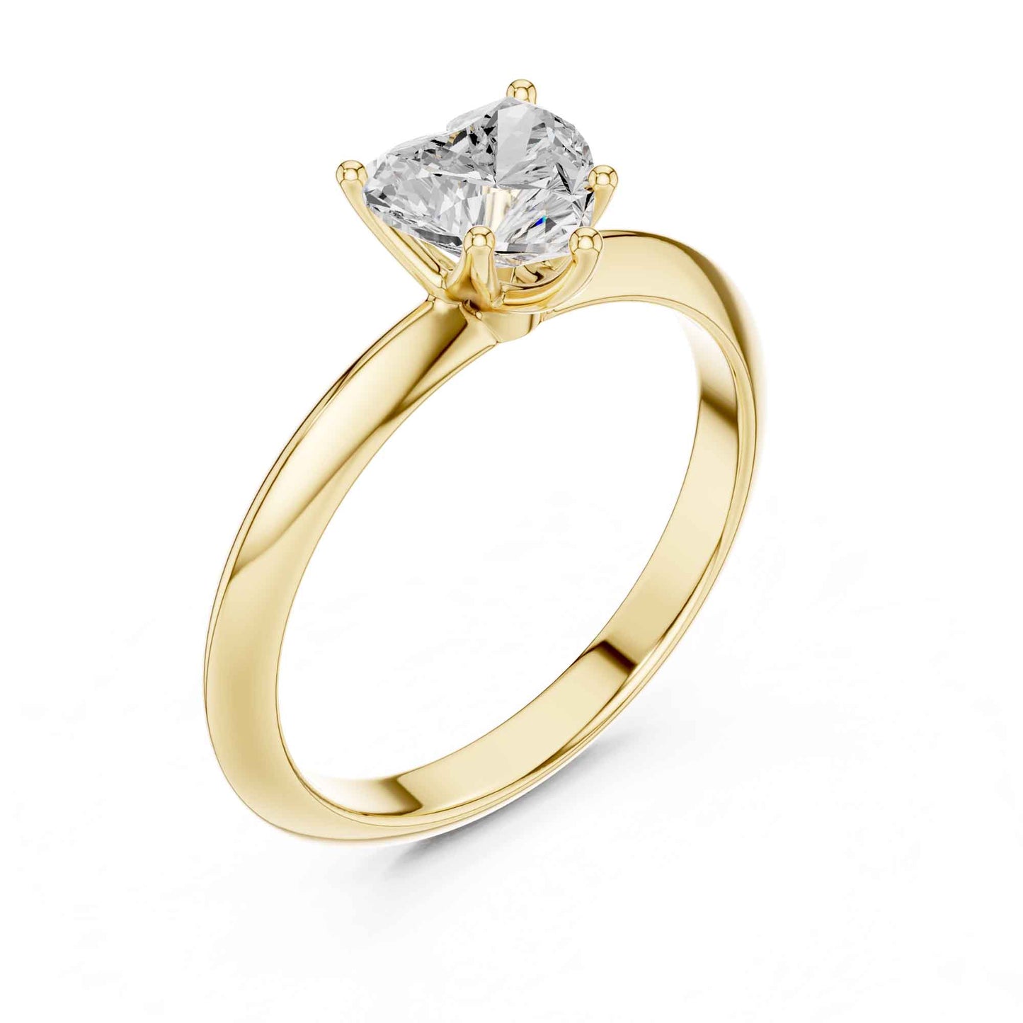 1 Carat Heart Shape Lab Grown Diamond Solitaire Engagement Ring