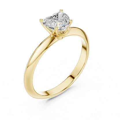 1 Carat Heart Shape Lab Grown Diamond Solitaire Engagement Ring