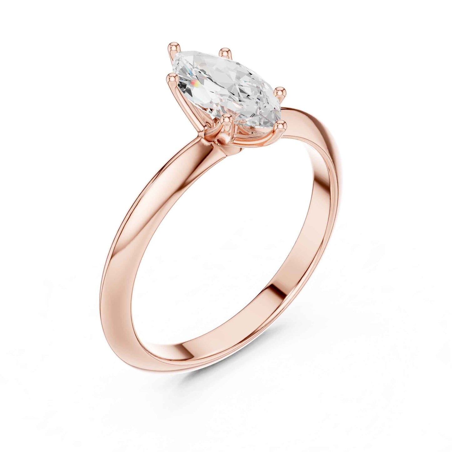 1 Carat Marquise Cut Lab Grown Diamond Solitaire Engagement Ring