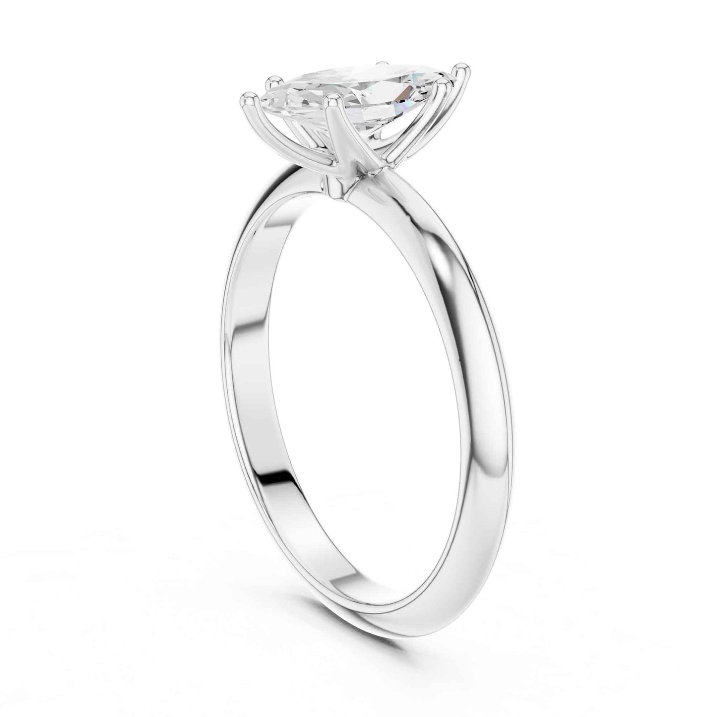 1 Carat Marquise Cut Lab Grown Diamond Solitaire Engagement Ring